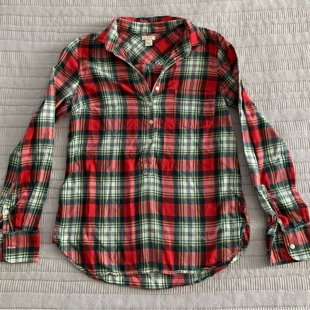 J. Crew Plaid Flannel Tunic XS